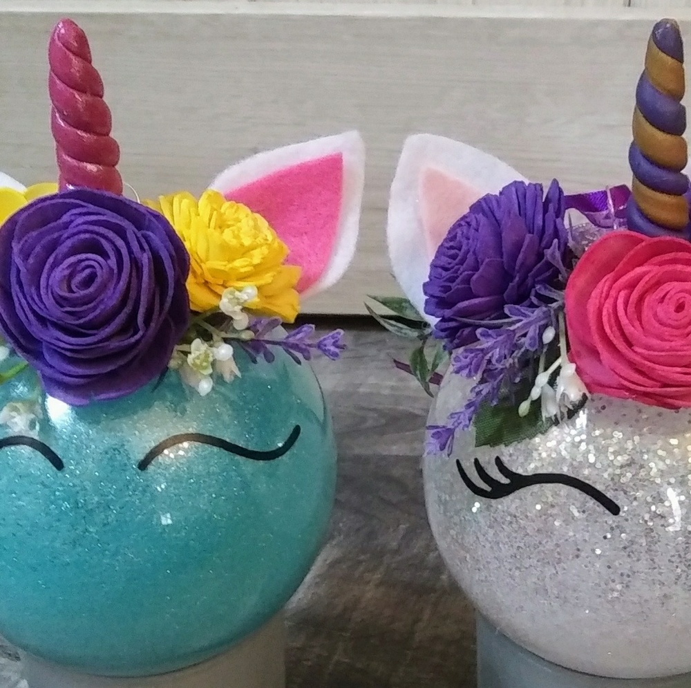 Sola Flower Crowned Unicorn Ornaments